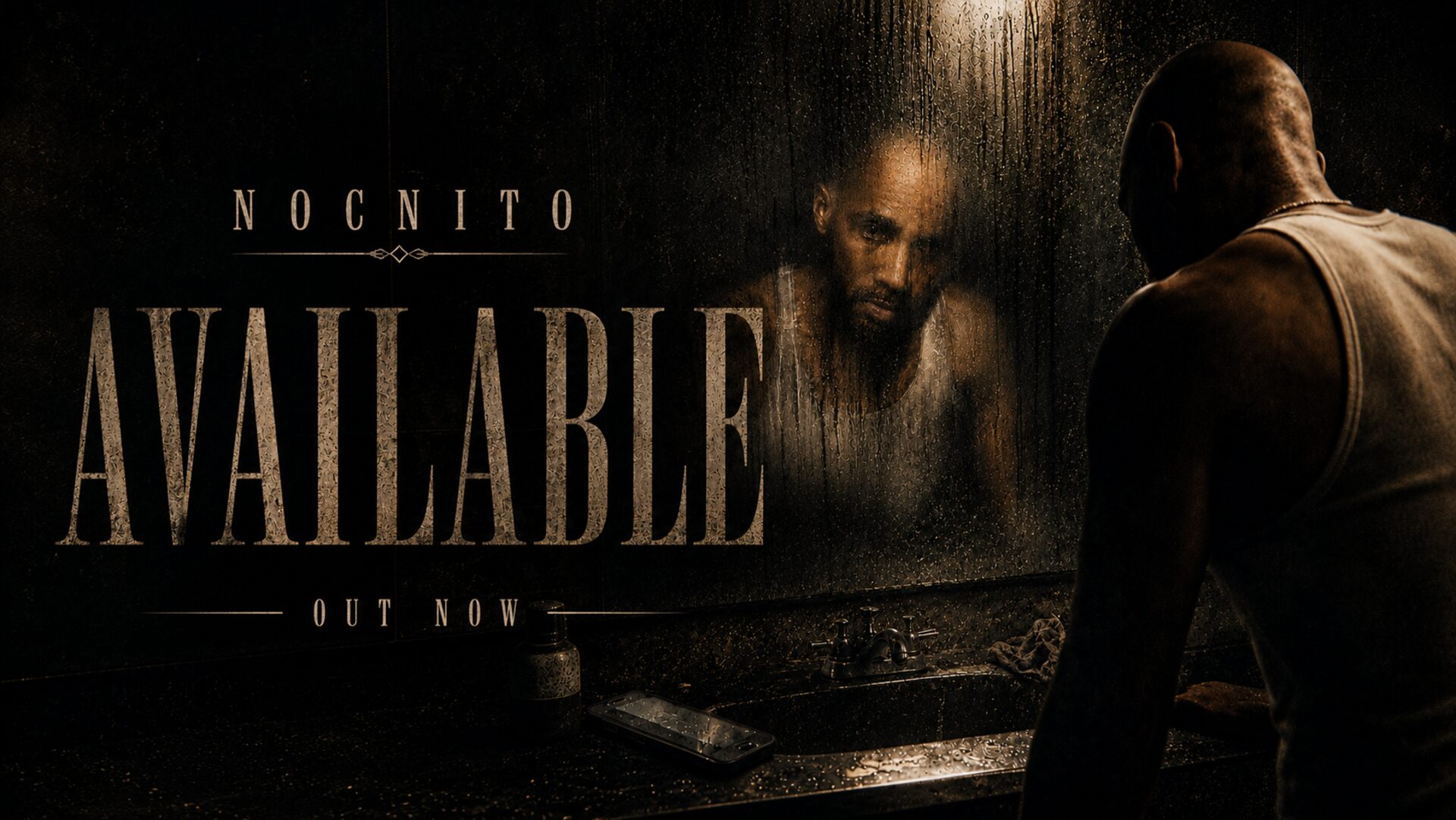 Nocnito facing himself in a steamed mirror — Available, out now